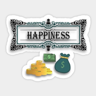 Happiness Money Sticker